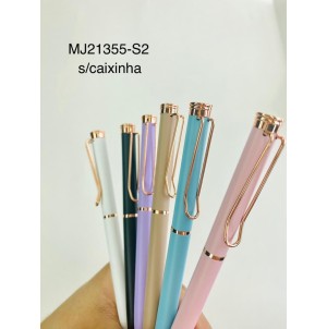 MJ 21355-S2  CADA COR CANETA ESFEROGRAFICA, RETRATIL, DE CORPO METALIC------CX:500PÇS/MIN:25PÇS-CADA COR