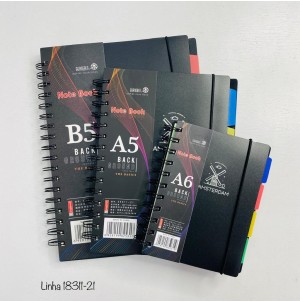 CADERNO. REF:A5-MJ-18311-21 CX 96PÇS/SUB:48PÇS- MUL/48