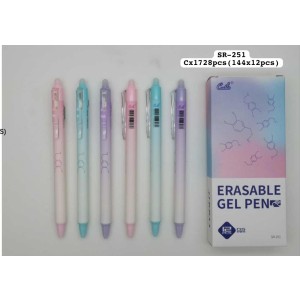 REF:SR-251  CANETA ESFEROGRAFICA, COM APAGADOR EM UM DOS LADOS, APAGAVEL-CX:1728 PÇS/SUB:144 PÇS-MUL/12PÇS