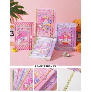 CADERNO. REF:A5-MJ2980-19 CX:144PÇS/SUB:48PÇS-MUL/12PÇS