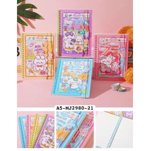 CADERNO. REF:A5-MJ2980-21 CX:144PÇS/SUB:48PÇS-MUL/12PÇS