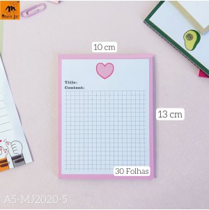 A5-MJ2020-5 BLOCO DE ANOTACAO CX900 PÇS SUB 30 PÇS MUL/30