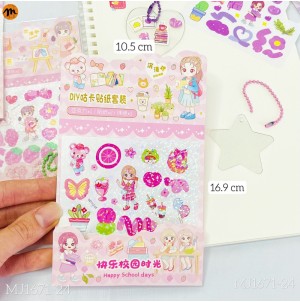 REF:SZ MJ-1671-24 CARTELA ADESIVA DE PAPEL, COM DESENHOS. CX3200 PÇS SUB 20 PÇS MUL/40