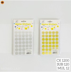  ETIQUETA ADESIVA, DE PAPEL:MJ-21843-1 A17 CX1200PÇS SUB 120PÇS MUL/12