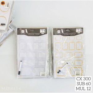 ETIQUETA ADESIVA, DE PAPEL. REF:MJ-J21843-6------CX:300PÇS/MIN:60PÇS- BOX:12PÇS