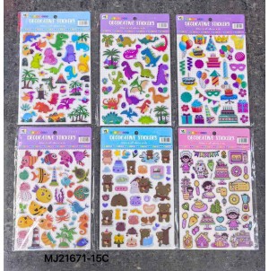 REF: MJ21671-15C CARTELA ADESIVA DE PAPEL, COM DESENHOS  CX1200 SUB 120 MUL/20