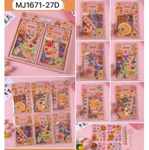 REF: MJ1671-27 CARTELA ADESIVA DE PAPEL, COM DESENHOS CAPIVARA ------------- CX1248/ MIN: 120PÇS/MUL/20PÇS