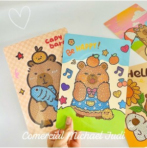 MJ-2479-20E PINTURA DIAMANTE CARTELA ADESIVA CAPIVARA ---- CX:1200PÇS /MIN:120PÇS/MUL:12PÇS