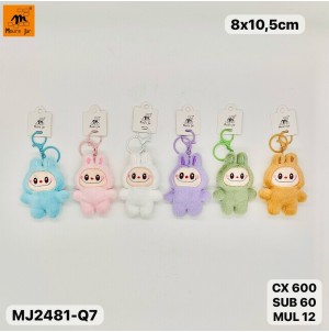 REF: MJ2481-Q7 CHAVEIRO COM PELUCIA LABUBU ---------- CX:600PÇS/SUB:60PÇS-MUL/12PÇS