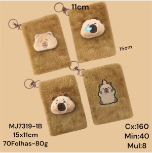 CADERNO. REF: MJ-7319-1B CAPIVARA -------- CX:160PÇS/SUB:48PÇS -MUL:8PÇS   