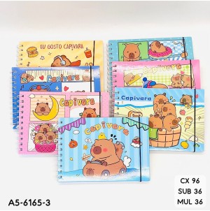 REF: A5-MJ-6165-3B CADERNO DE PINTAR CAPIVARA ESTILO BOBBIE GODS  ---------- CX96PÇS / MIN48PÇS/MUL/24