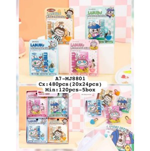 CADERNO. REF: A7-MJ-8801 LABUBU -------------------- CX:480PÇS/MIN:120PÇS- MUL:24PÇS      