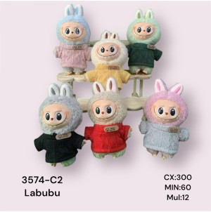 REF:3574-C2L CHAVEIRO DE METAL, COM PELUCIA LABUBU ----------- CX:300PÇS/SUB:60PÇS-MUL:12PÇS   