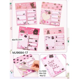 REF:MJ-9684-17 LEMBRETE DE PAPEL, AUTO-ADESIVO ------------ CX:1200PÇS/SUB:120PÇS-MUL:12PÇS  