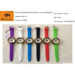 RELOGIO DE PULSO FEM C/PULS DE BORRACHA. L692
